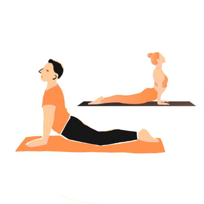 姿勢維持のためのトレーニングをしている人のイラスト画像